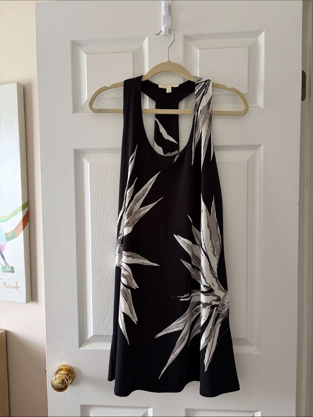 Black Floral-Print Women’s Swim Mini Coverup